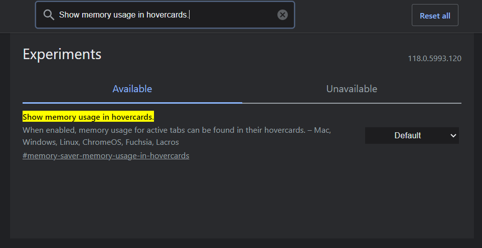 Show memory usage in hovercards.